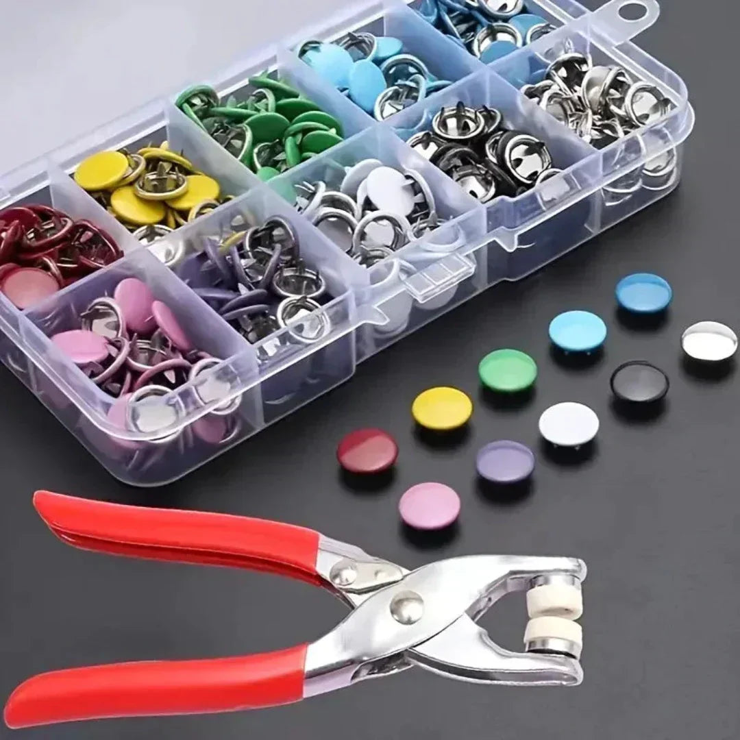 Heavy Duty Snap Fastener Pliers Kit for Easy Button Installation