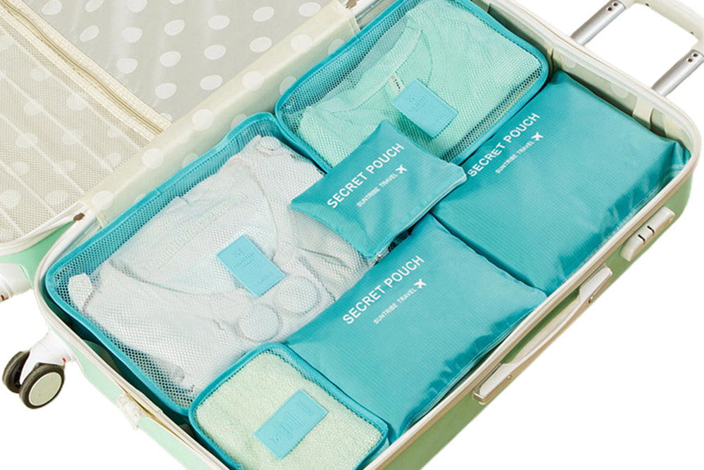 Lightweight Mesh Travel Packing Cubes Set of Six for Organized Luggage
