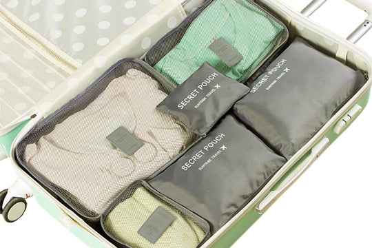 Lightweight Mesh Travel Packing Cubes Set of Six for Organized Luggage