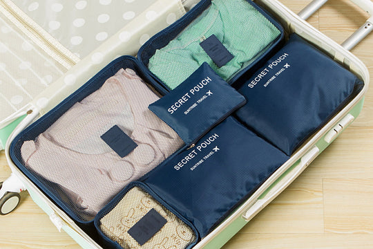 Lightweight Mesh Travel Packing Cubes Set of Six for Organized Luggage