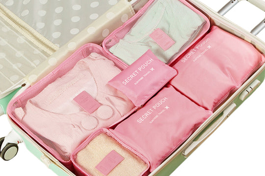 Lightweight Mesh Travel Packing Cubes Set of Six for Organized Luggage