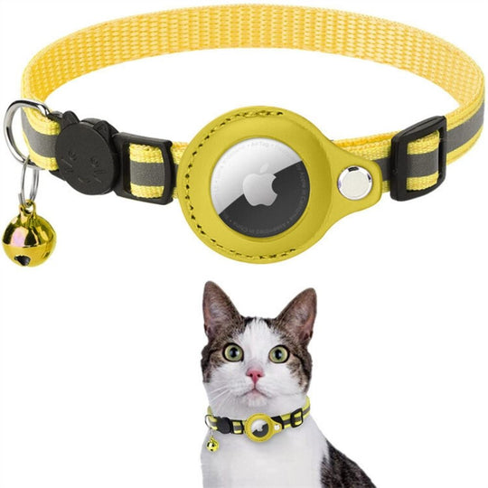 Reflective Cat Collar with GPS Tracker Holder for Safe Outdoor Tracking