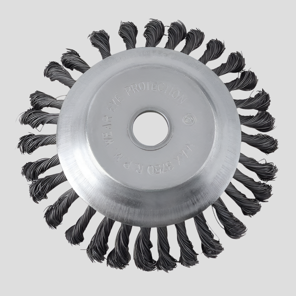 Heavy-Duty Carbon Steel Weed Brush Trimmer Head for Garden and Driveway Cleaning