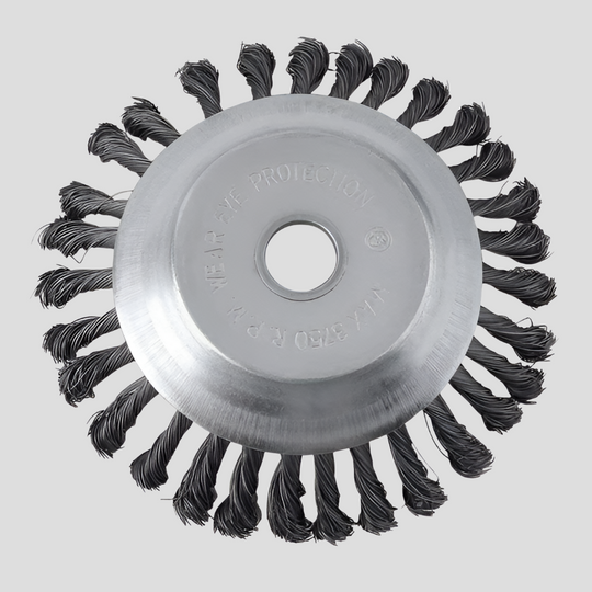 Heavy-Duty Carbon Steel Weed Brush Trimmer Head for Garden and Driveway Cleaning