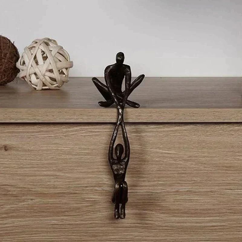 Sculpted Resin Embracing Figures Statue for Meaningful Shelf Decor