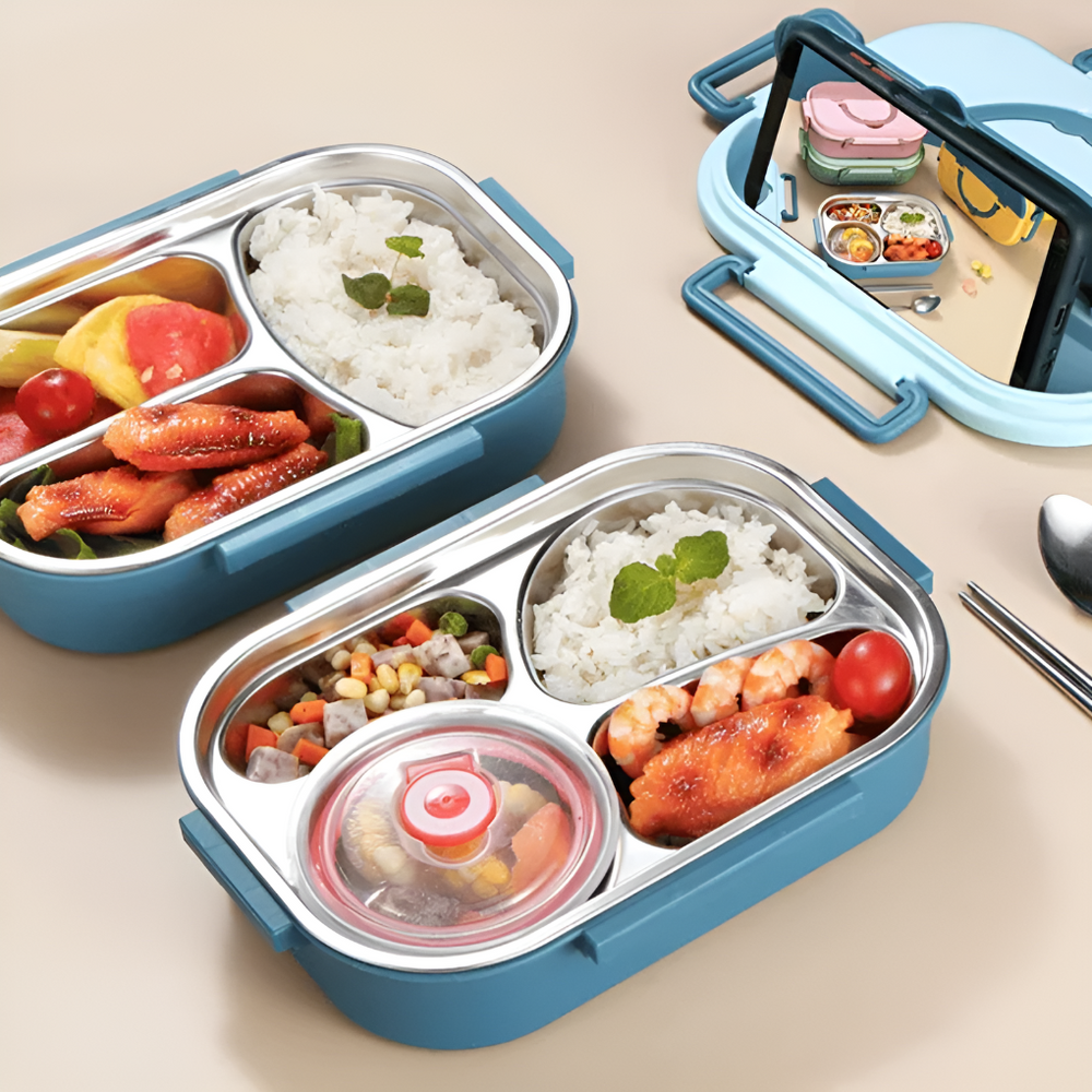 Blue insulated lunch box