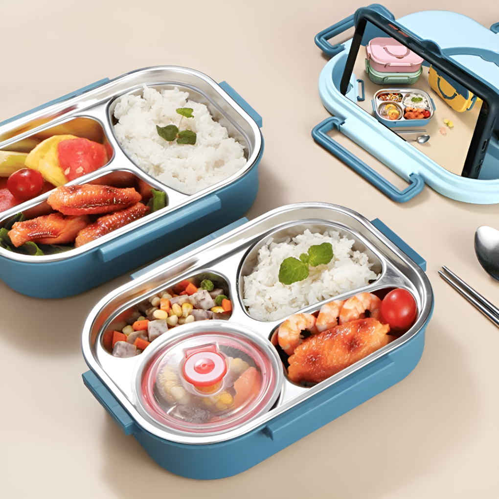 Blue insulated lunch box