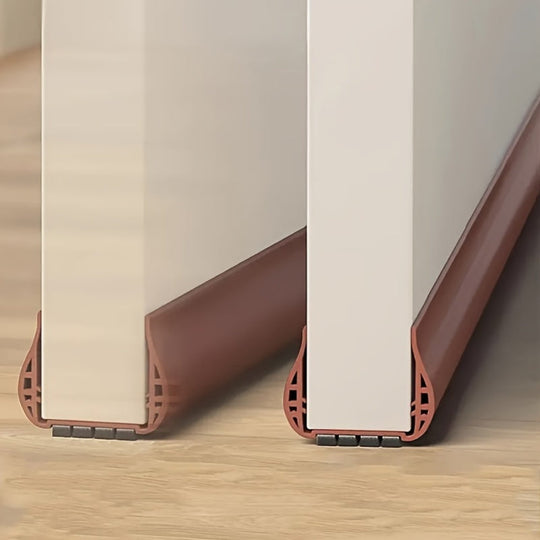 Draft stopper on wood floor