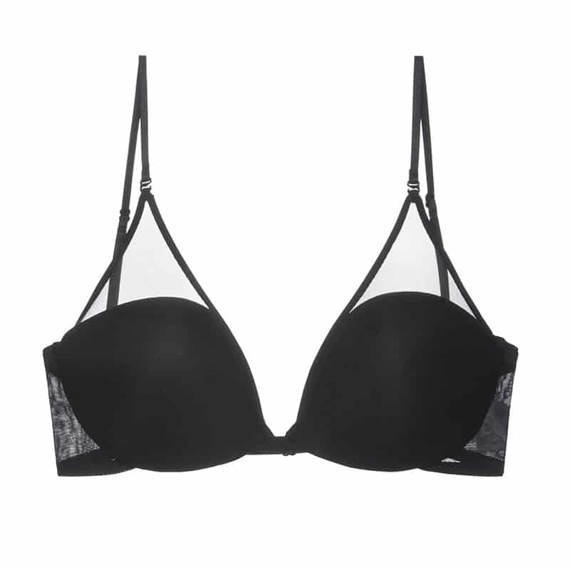 Seamless Backless Bra with Transparent Tulle and Adjustable Push Up Support for Low Cut Dresses