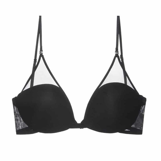 Seamless Backless Bra with Transparent Tulle and Adjustable Push Up Support for Low Cut Dresses