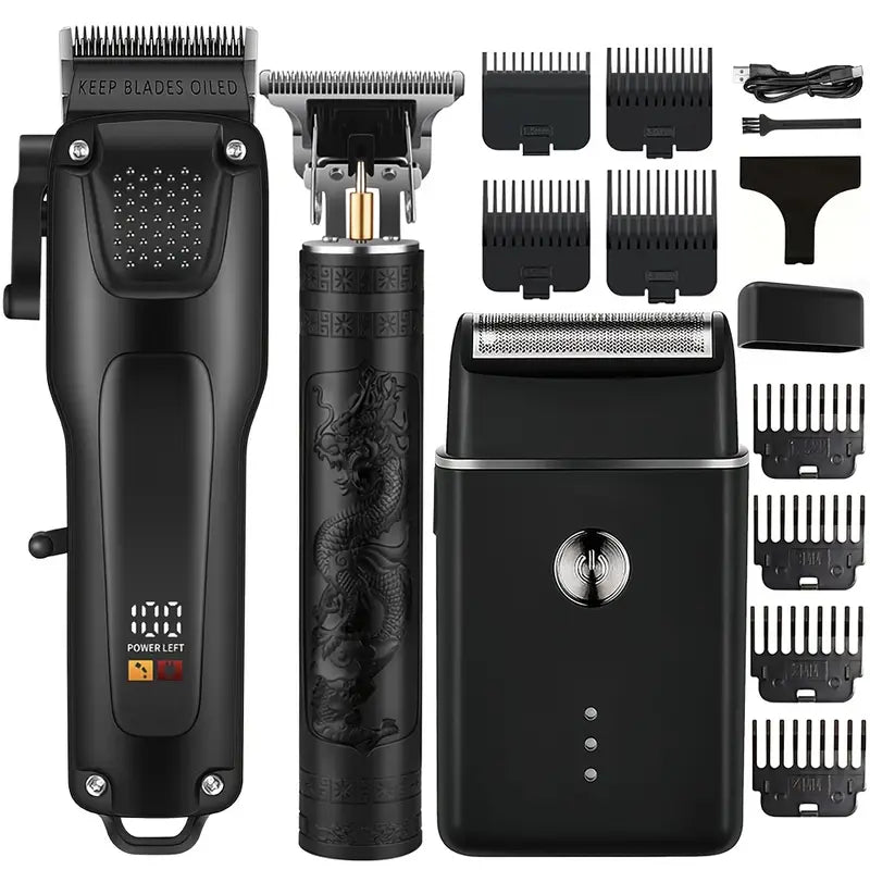 Professional Cordless Hair Clipper and Beard Trimmer Grooming Kit