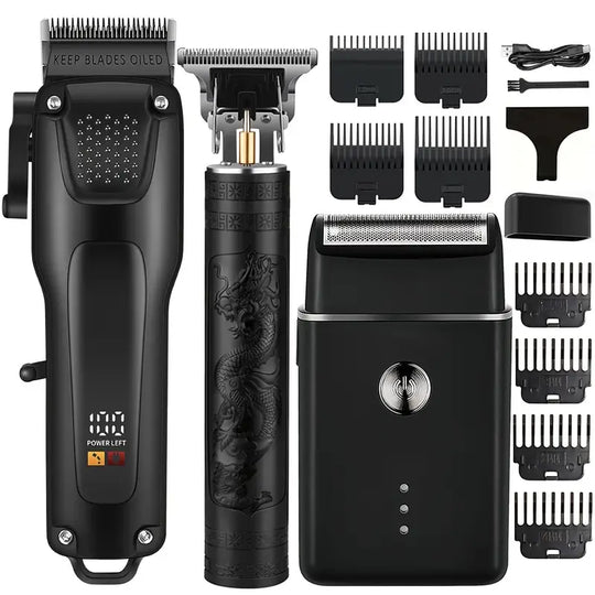 Professional Cordless Hair Clipper and Beard Trimmer Grooming Kit