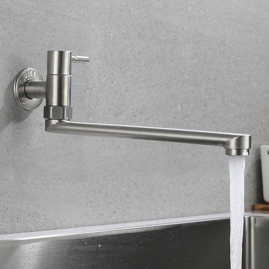 Wall mounted swivel pot filler faucet over sink