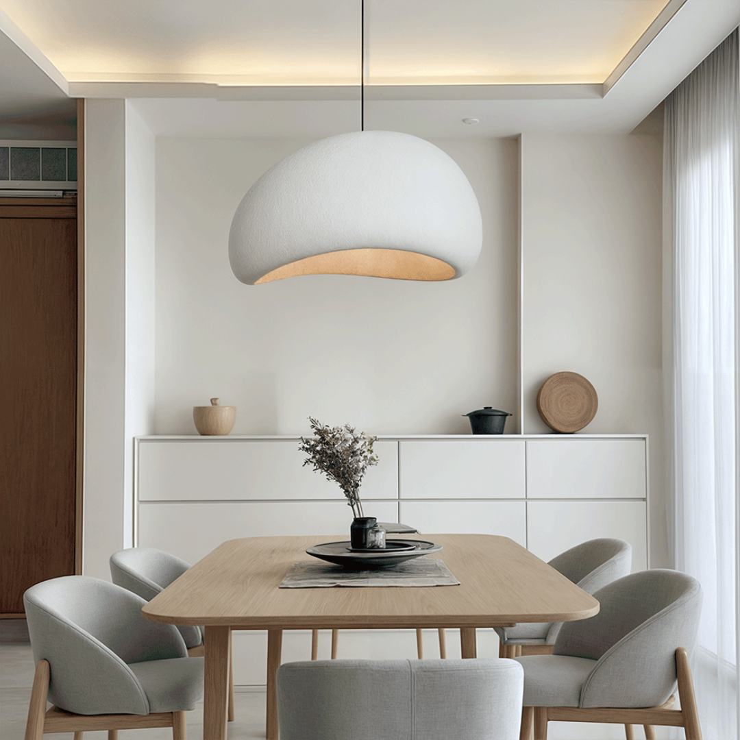 Pendant lamp over kitchen island