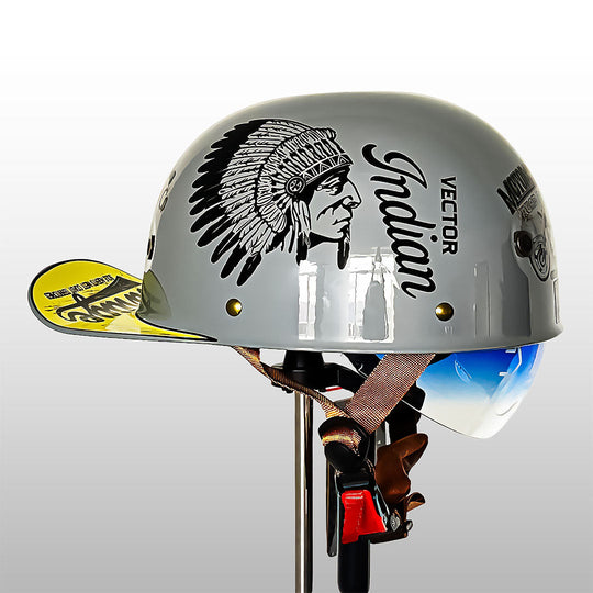 Gray chief graphic baseball cap motorcycle helmet