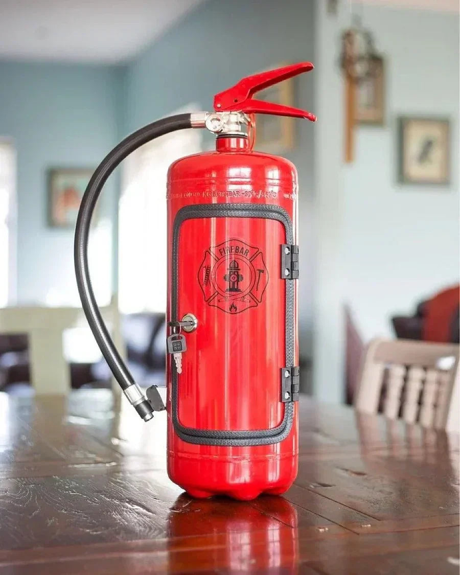 Red fire extinguisher whiskey decanter