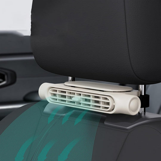 Quiet Three Speed Headrest Cooling Fan for Backseat Car Comfort