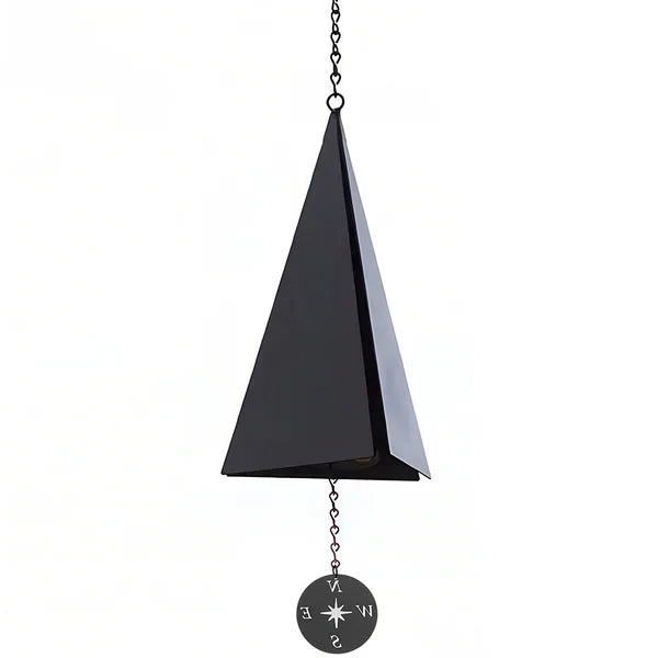 Steel outdoor wind bell with compass windcatcher