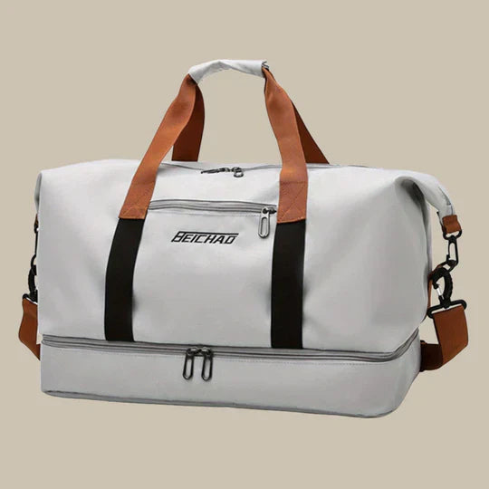 Dark gray duffel bag