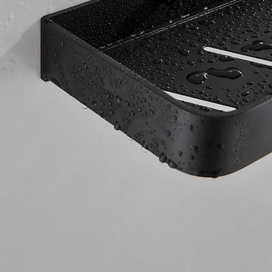Sleek Matte Black Wall-Mounted Bathroom Shelf for Bath and Shower Storage