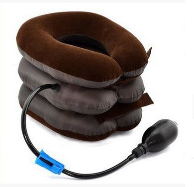 Coffee brown inflatable cervical neck traction collar