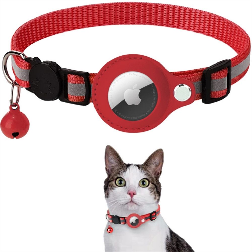 Reflective Cat Collar with GPS Tracker Holder for Safe Outdoor Tracking