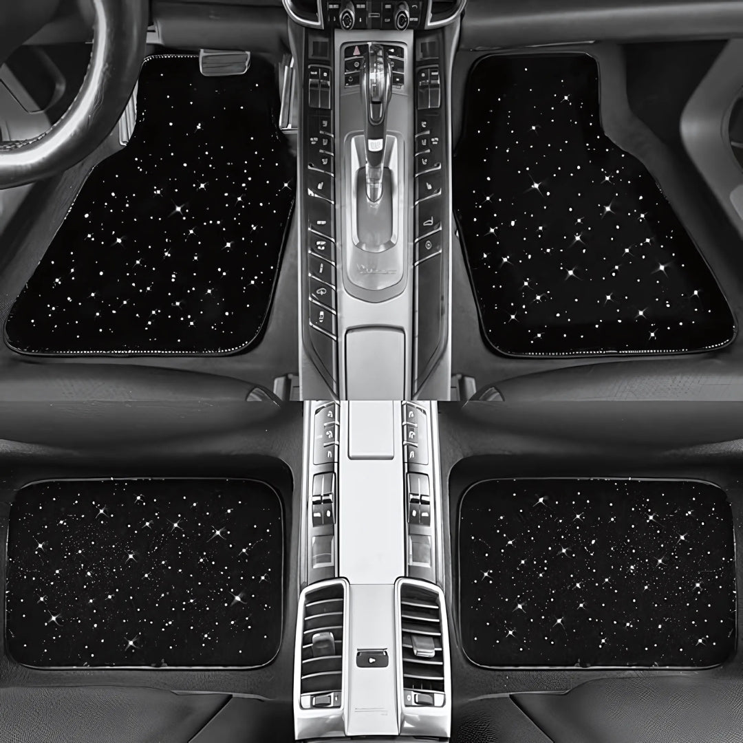 Full set of starry mats in car interior