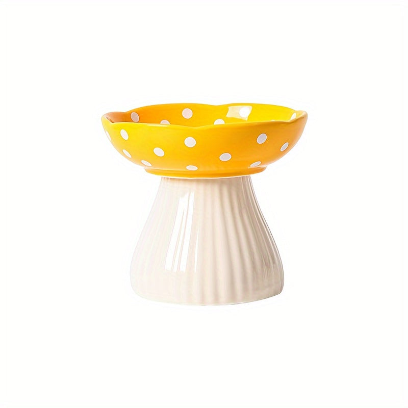 Decorative Resin Mushroom Pedestal Bowl for Cats and Small Pets