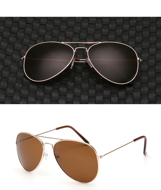 Gold tea lens aviator sunglasses