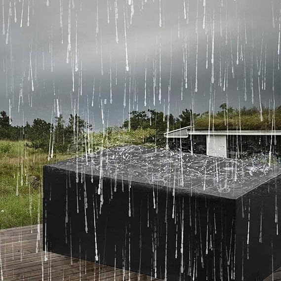 Black waterproof outdoor furniture cover