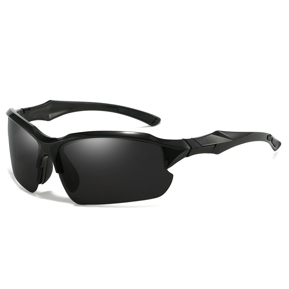Black polarized sport sunglasses