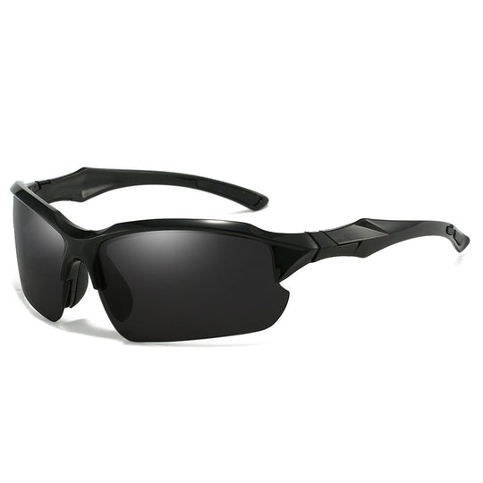 Black polarized sport sunglasses