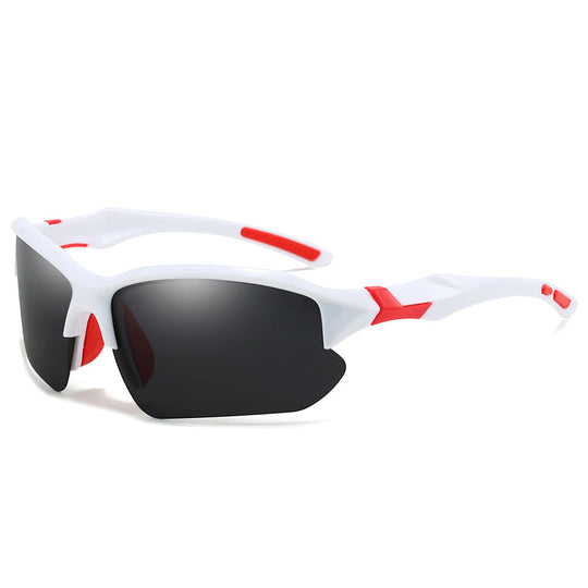 White and red polarized sport sunglasses