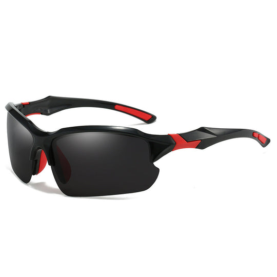 Black and red polarized sport sunglasses