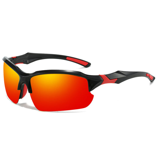 Black and orange polarized sport sunglasses