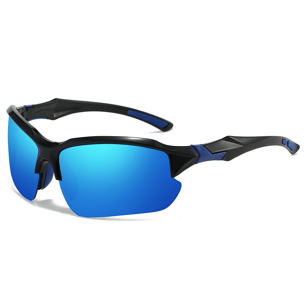 Black and blue polarized sport sunglasses