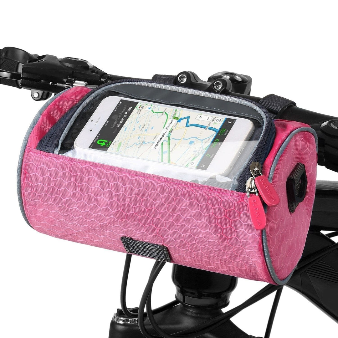 Waterproof Bicycle Handlebar Bag with Touchscreen Phone Holder for Cycling