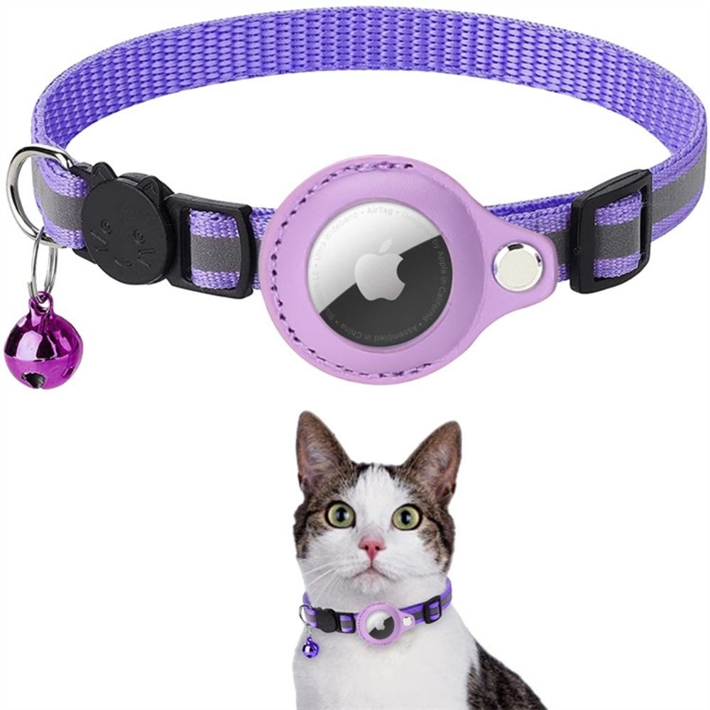 Reflective Cat Collar with GPS Tracker Holder for Safe Outdoor Tracking