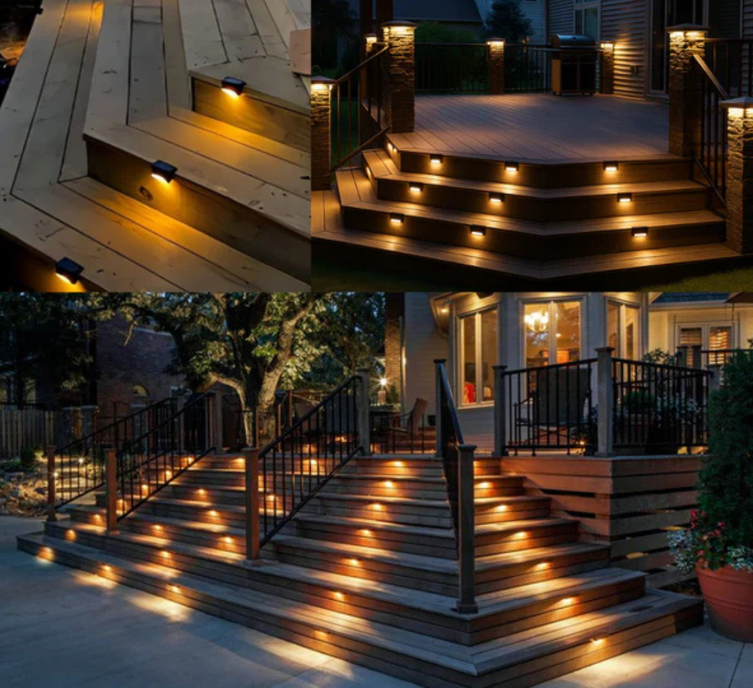 Solar Powered Fence and Stair Lights for Outdoor Path Lighting