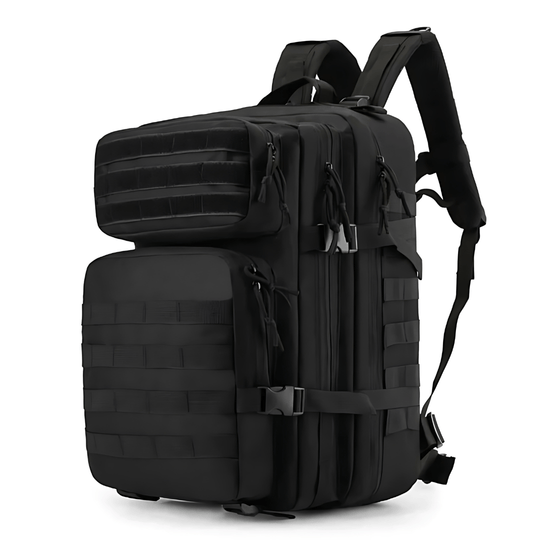 Black tactical 45L camping backpack