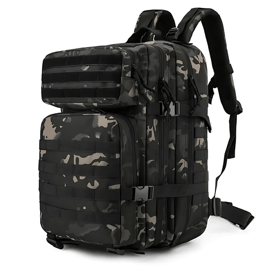 Black camouflage tactical backpack