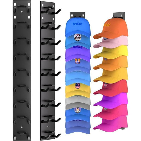 Wall-Mounted Baseball Cap Rack Organizer for Closet and Bedroom