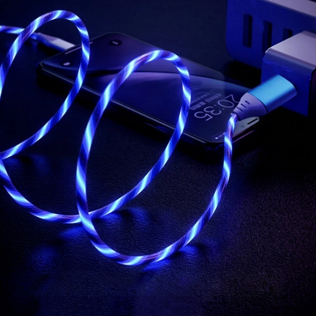 Glowing Flowing-Light USB Charging Cable for Phones and Tablets
