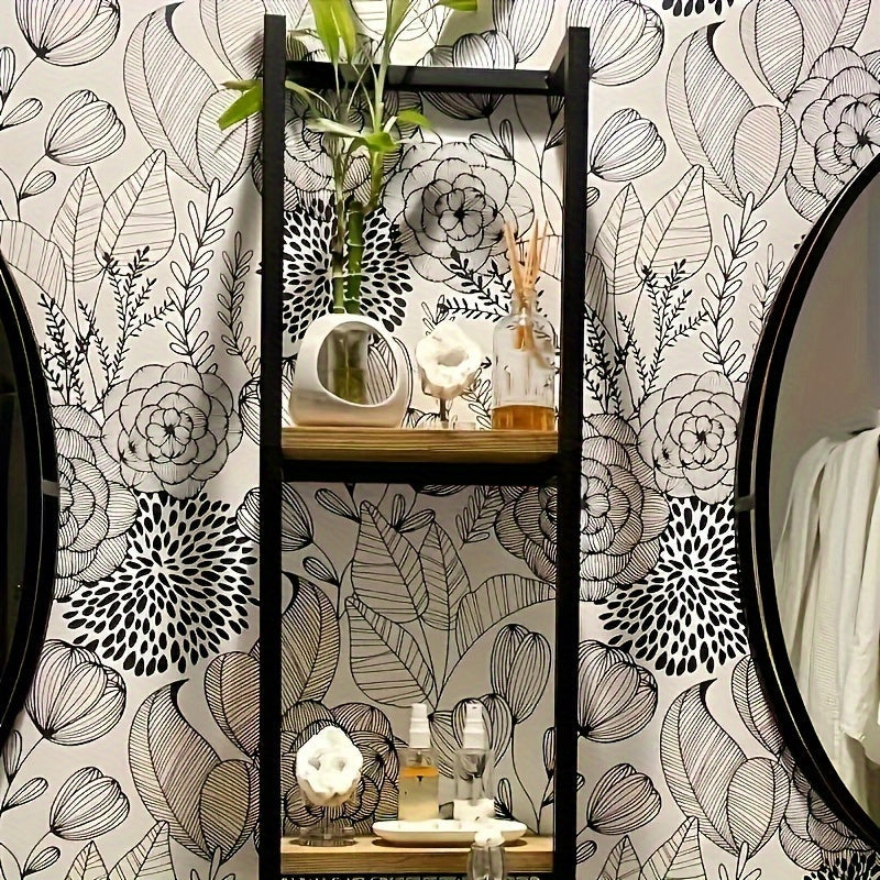 Towel rack with decorative shelf styling