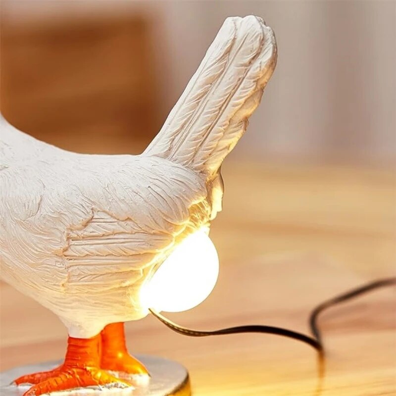 Whimsical Resin Chicken LED Night Lamp for Cozy Kids Room Decor