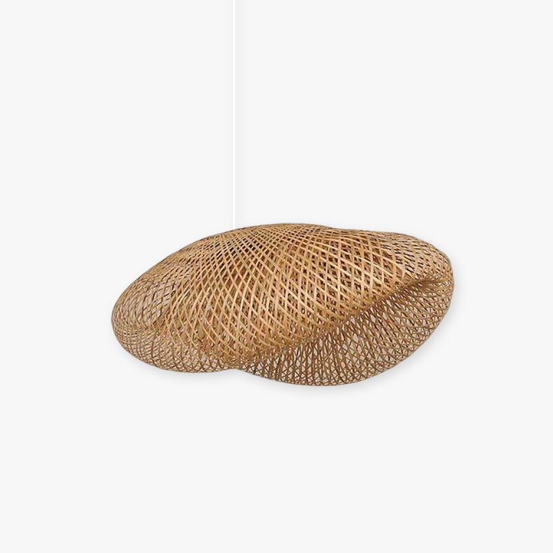 Woven Bamboo Globe Pendant Lamp for Dining Room and Kitchen