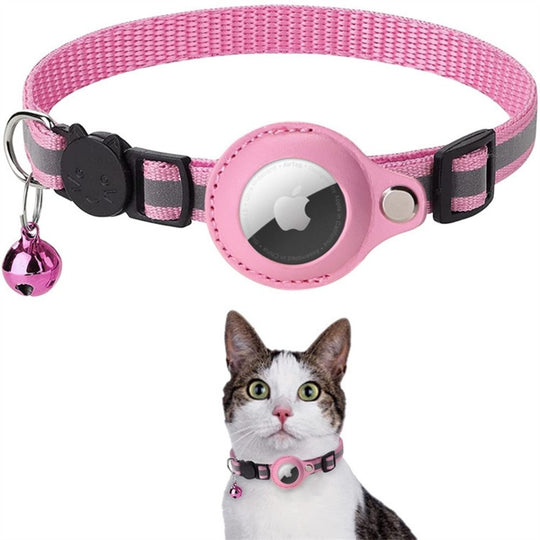 Reflective Cat Collar with GPS Tracker Holder for Safe Outdoor Tracking