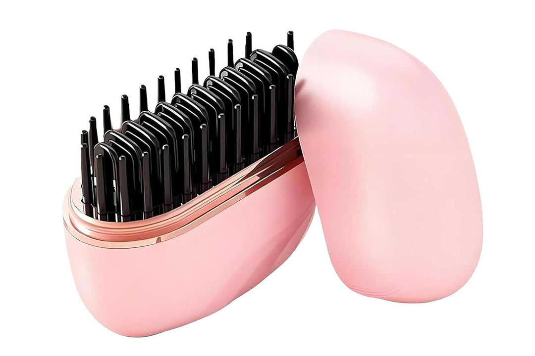 Cordless Rechargeable Mini Hair Straightening Brush for Quick Styling Anywhere