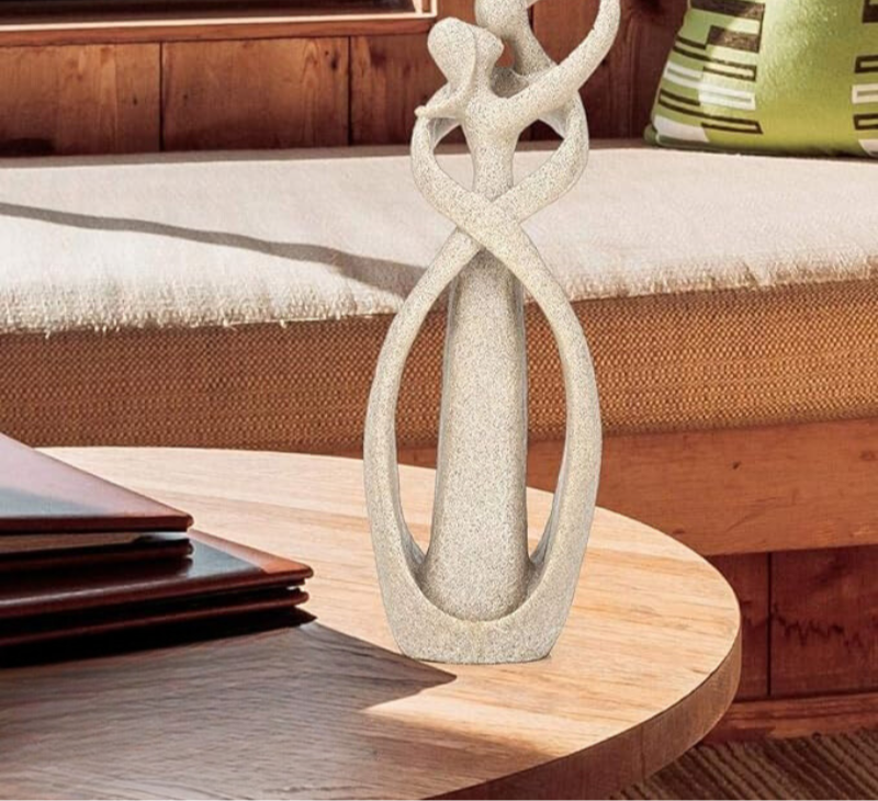 Abstract Embracing Couple Sculpture for Modern Shelf and Desk Decor