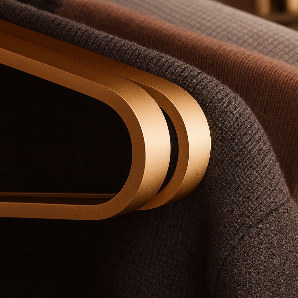 Gold alloy hangers with clothing
